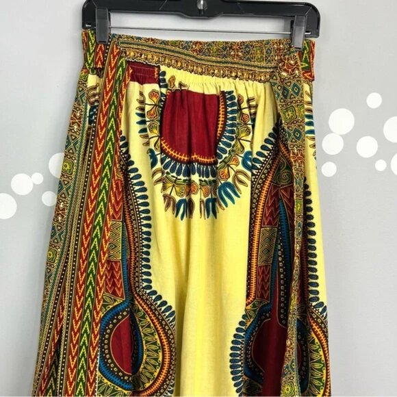 Kara Chic by NF Dashiki Maxi Skirt One Size African Print Cotton Boho Festival - Picture 9 of 11